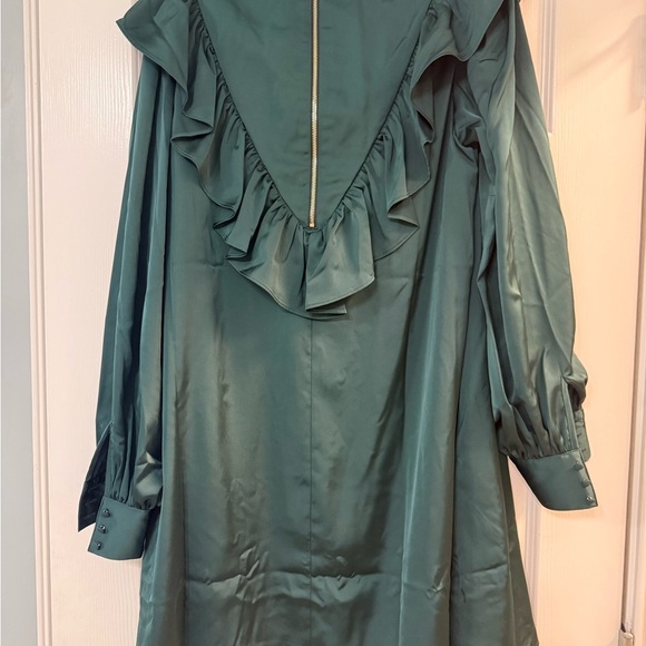 CROSBY by Mollie Burch Miles Green Ruffled Front Dress - Picture 7 of 7